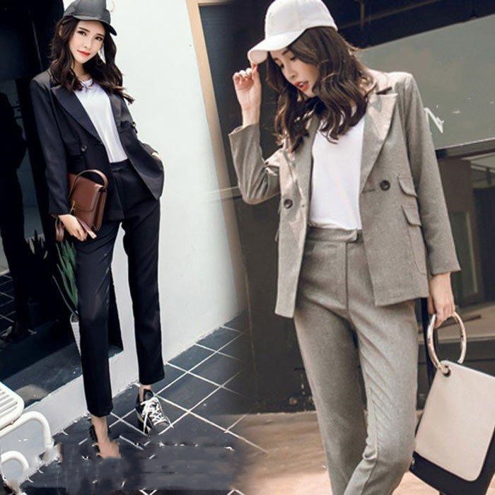 フォーマルスーツセットセットアップ フォーマル ミセススーツ 事務服 制服　ビジネス ゆったり カジュアル パンツ 結婚式 入学式 卒業式 通勤 春 秋