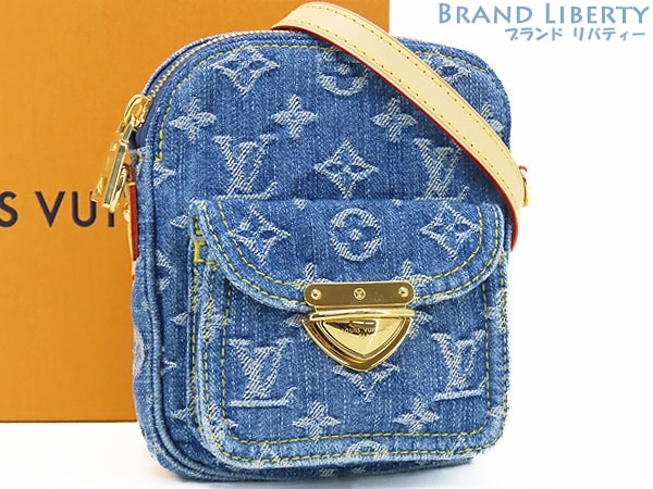 新品同様ルイヴィトンモノグラムデニムLVリミックスポシェットフェアファックスショルダーバッグブルーデニムレザーM82948