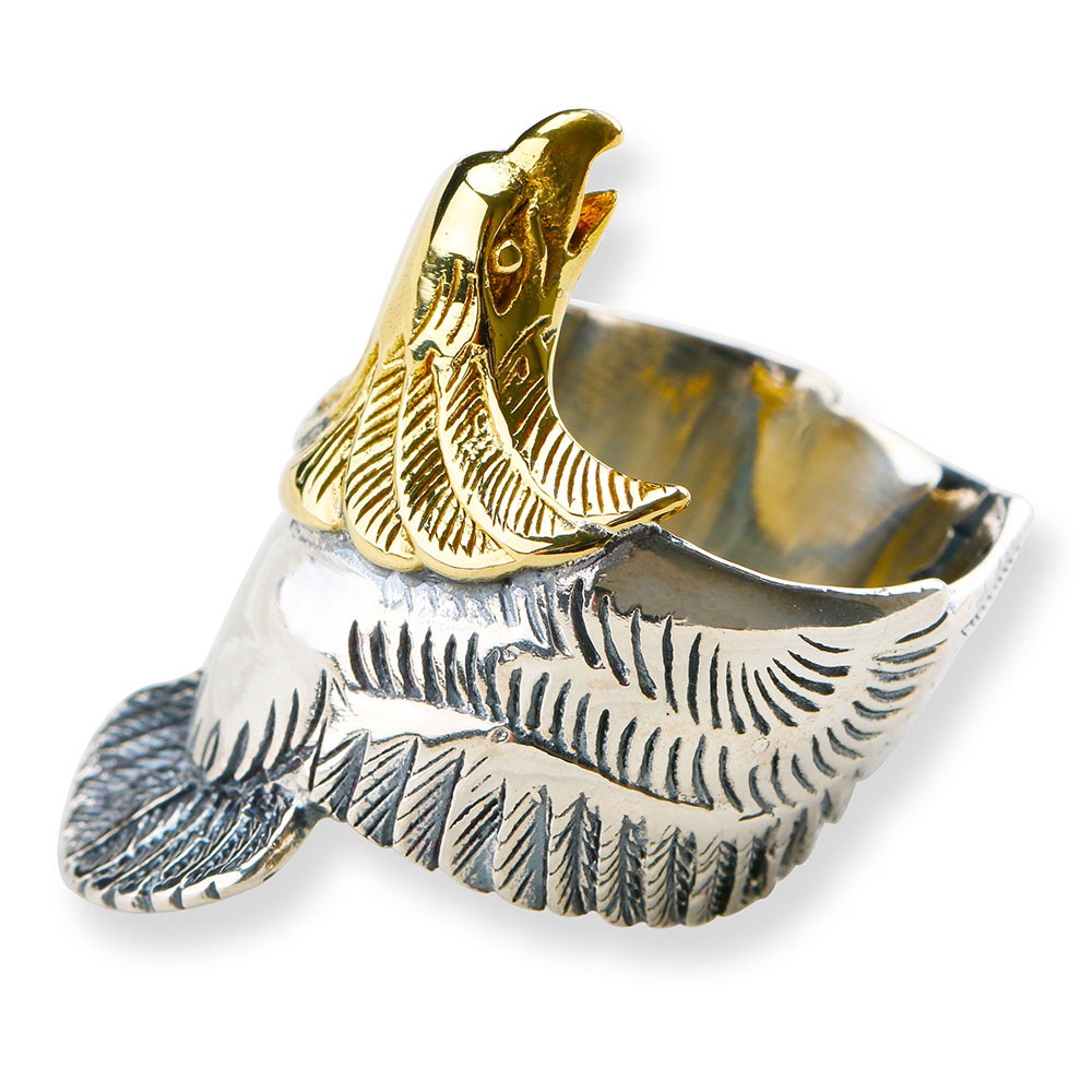 925 特大頭金イーグルリング [rs101]