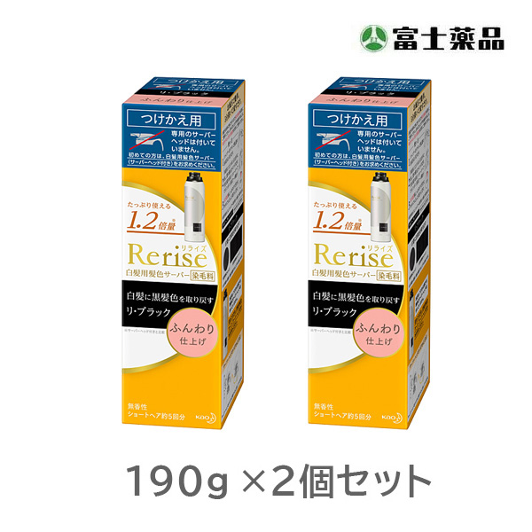 リライズ 白髪染め リブラック 付替 190g 【2個セット】 ふんわり仕上げ 白髪 白髪染 ヘアカラー クリーム カラー 男性 メンズ 女性用 セルフ 白髪用髪色サーバー KO 花王