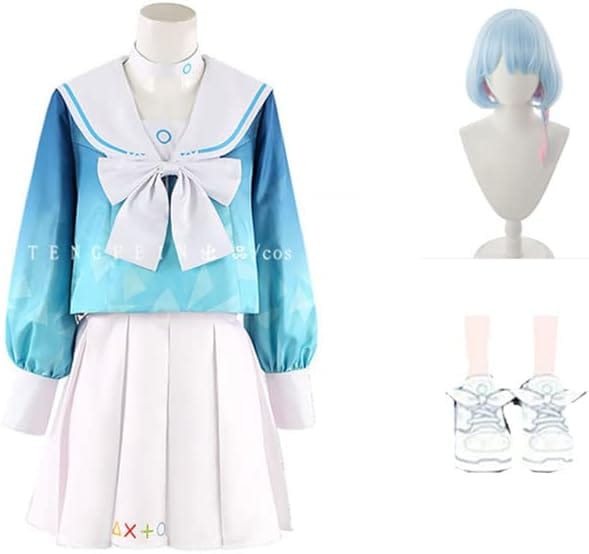 大人気ブルーアーカイブ アロナ コスプレ衣装 +ウィッグ+靴 変装 ハロウィン 学園祭 舞台服