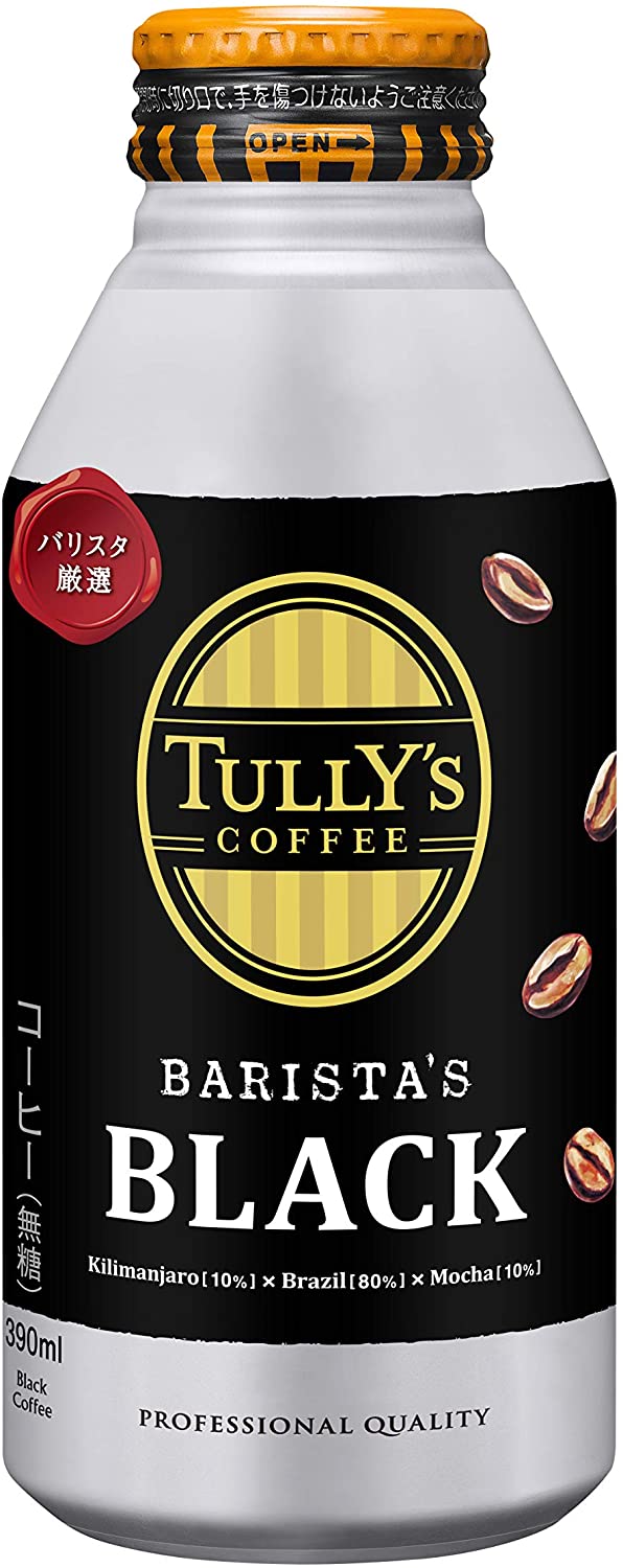 タリーズコーヒー ブラック バリスタズブラック ボトル缶 390ml24本2ケース 伊藤園