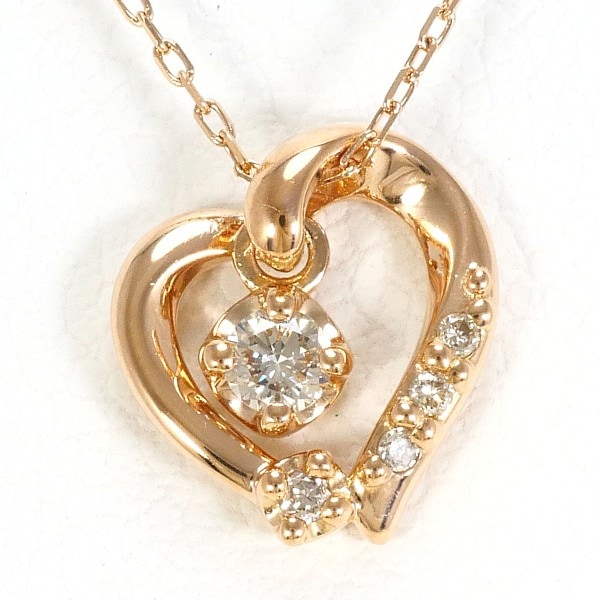 カナル4℃ K10PG ネックレス ダイヤ 総重量約1.0g 約40cm ジュエリー 中古