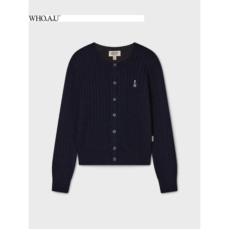 W.A.U Steve Cable Cardigan(NAVY)-WHCKG2211F