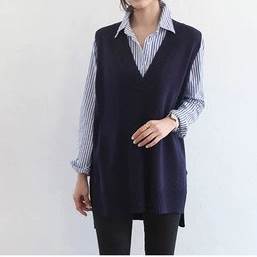 トップス ベスト ミディアム丈 袖なし Vネック 前開き かわいい 大人可愛い きれいめ シンプル カジュアル 大人 上品 おしゃれ かっこいい 大人女子 こなれ感 ラフ メンズライク ボーイッシュ