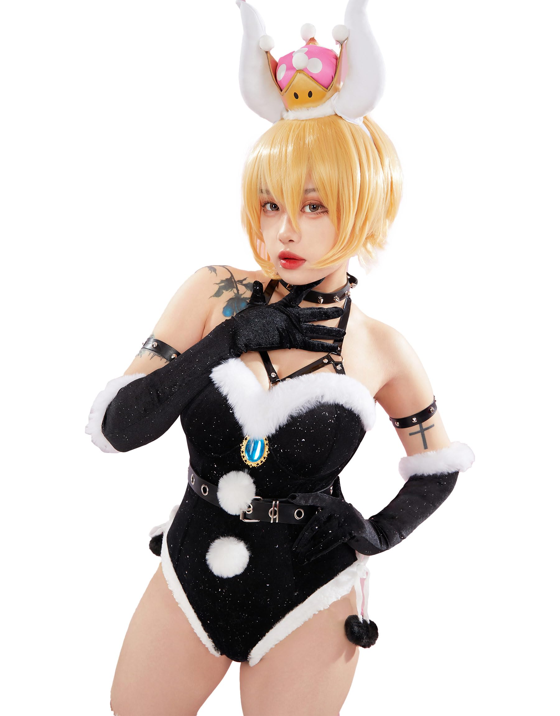 [Mobbunny] レディース 美女 コスチューム コスプレ コス アニメ ゲーム ホームウェア パジャマ ボディスーツ レオタード ストラップランジェリー ホルターネック 下着 女王風 姫様 魔女 5,398円