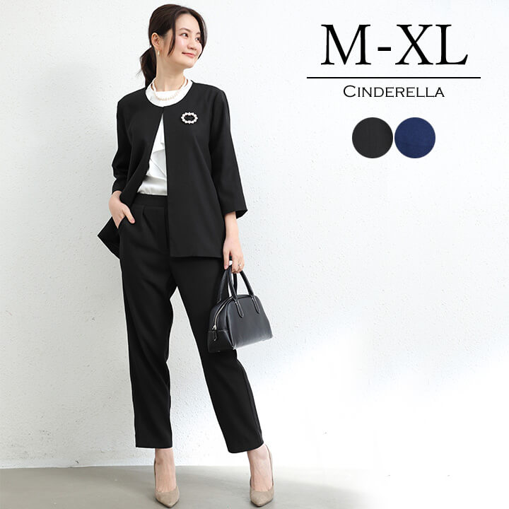 激安販売!パンツドレス レディース セットアップ ドレス パンツ パンツ 長袖 七分袖 ワンタック 結婚式 謝恩会 発表会 かっこいい きれいめ 抜け感 大人 ジャケット ノーカラージャケット オー