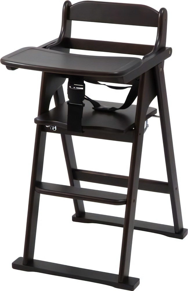 ハイタイプ 木製折り畳みベビーチェアー ＢＲ - 安心設計でお子様との食事を楽しめる