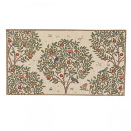 川島織物セルコン Morris Design Studio ケルムスコットツリー マット 約68×123cm FH1711A I アイボリー