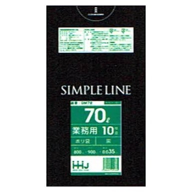 ポリ袋　70L　LL+Meta　0.035×800×900mm　黒　10枚×40冊（400枚）　GM72【取り寄せ商品・即納不可・代引き不可・返品不可】