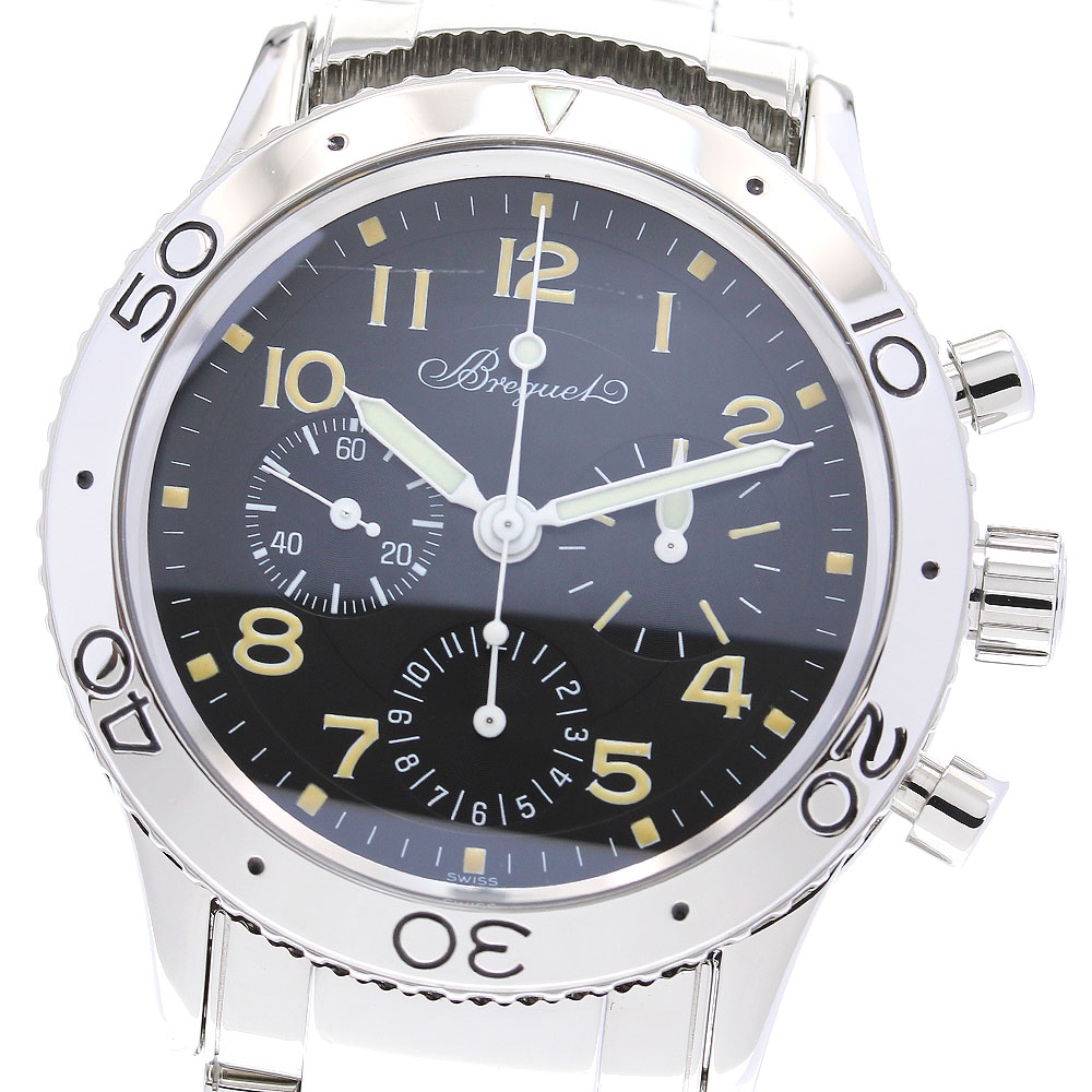 ブレゲ Breguet 3800 アエロナバル タイプ XX クロノグラフ 初期ダイアル 自動巻き メンズ 良品 保証書付き_838026【中古】