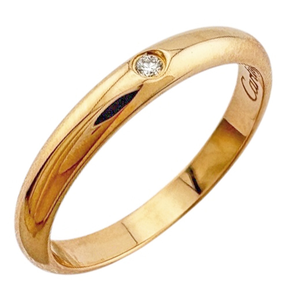 カルティエ ウェディング リング 指輪 9号 18金 K18ピンクゴールド ダイヤモンド CARTIER 中古 美品