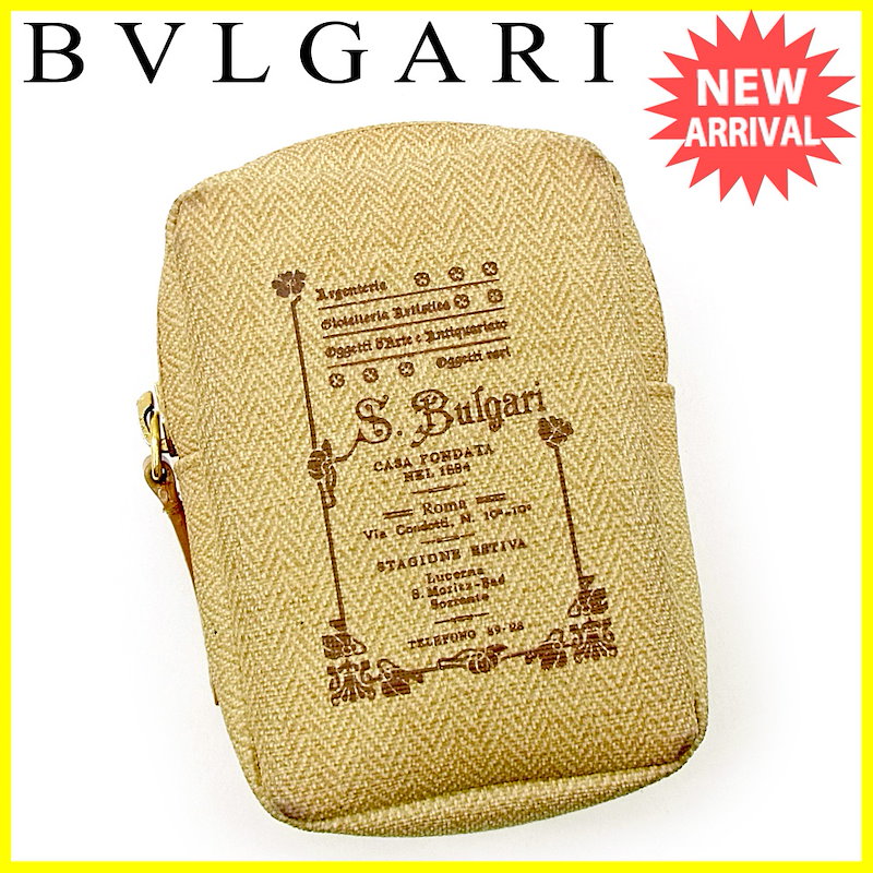 ブルガリ BVLGARI ポーチ シガレットケース デジカメケース レディース メンズ 可 ソリティオ ベージュ×ブラウン PCV 人気 セール 【中古】 T3791 . ブルガリ BVLGARI ポーチ シガレットケース デジカメケース レディース メンズ 可 ソリティオ ベージュ×ブラウン PCV 人気 セール 【中古】 T3791 .