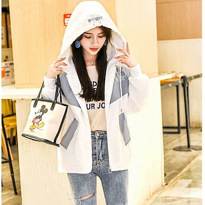 韓国ファッションレディースジャケットトレンドデザインレディーストップス フード付きジャケットアウター レディース