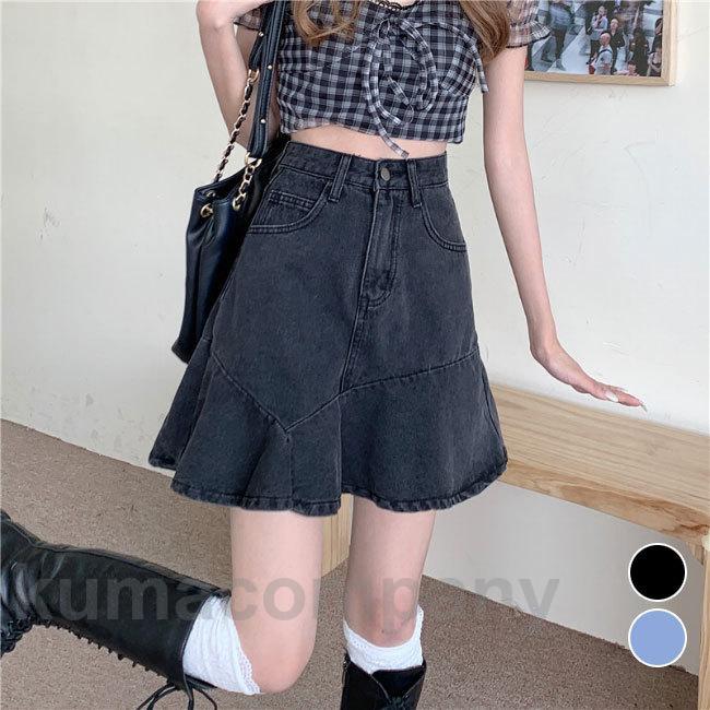 マーメイドスカート デニム レディース デニムスカート 秋 ミニスカート フレアスカート 春 ハイウエスト 脚長 スカート ショートスカート