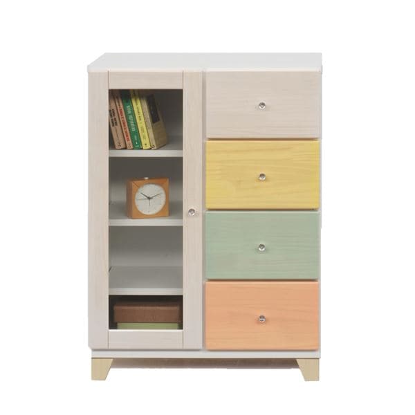 日本製 天然木 ＦＡＸ台 60cm幅 マルチカラー 完成品 ファックス台 リビング収納 キャビネット