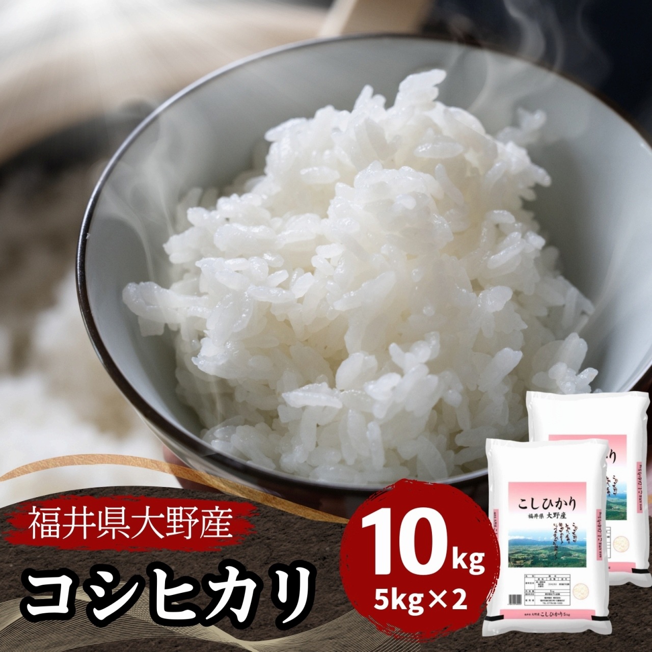 【数量限定】福井県大野産コシヒカリ10kg(5kg2袋) 白米　令和7年産