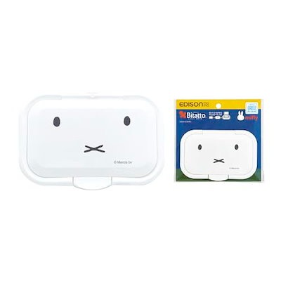 他サイト： エジソンママ Bitatto (ビタットプラス) 貼ってはがせるウェットシートのフタ miffy ホワイト 1個入の商品画像