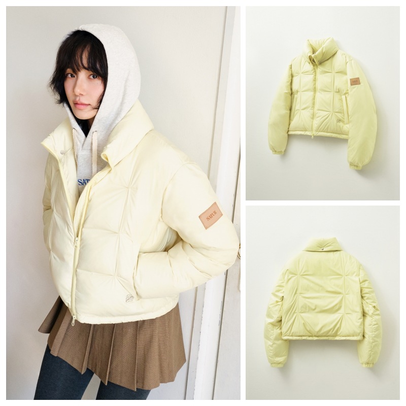 【SATUR】 (W) 2-WAY COLLAR DUCK DOWN PADDING : BUTTER CREAM