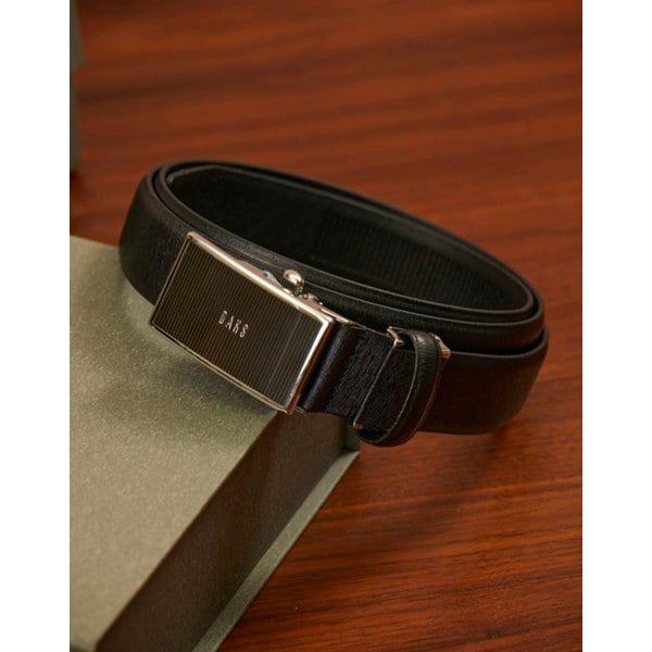 [25SS] [定番商品] ブラックロゴ装飾 牛革ベルト WBBE5E622BK