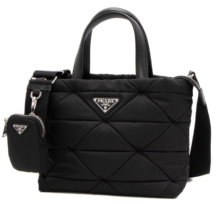 PRADA 1BG373-RDJN-F0002 TESSUTO QUILTIN SHOPPING Re-Nylon プラダ パデッド トートバッグ 2WAY（ハンド/ショルダー） ミニポーチ付