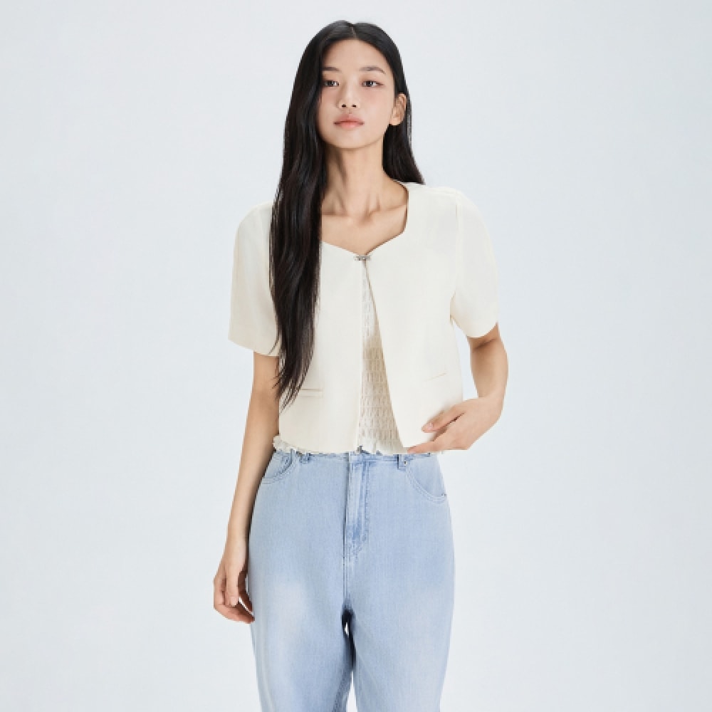 MIXXO ボタンポイント 半袖ジャケット MIWJKF604G