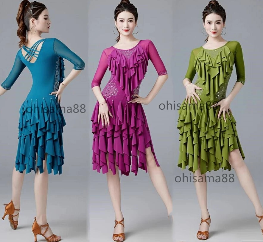 大好評 ラテン衣装 チャチャ 社交ワンピース 可愛い ダンス服 セクシー 発表会 練習着 ダンスウェア 演奏会 パーティー 社交ダンス衣装 ワンピース ラテンダンスウェア 舞台 ラテンワンピース ラテ