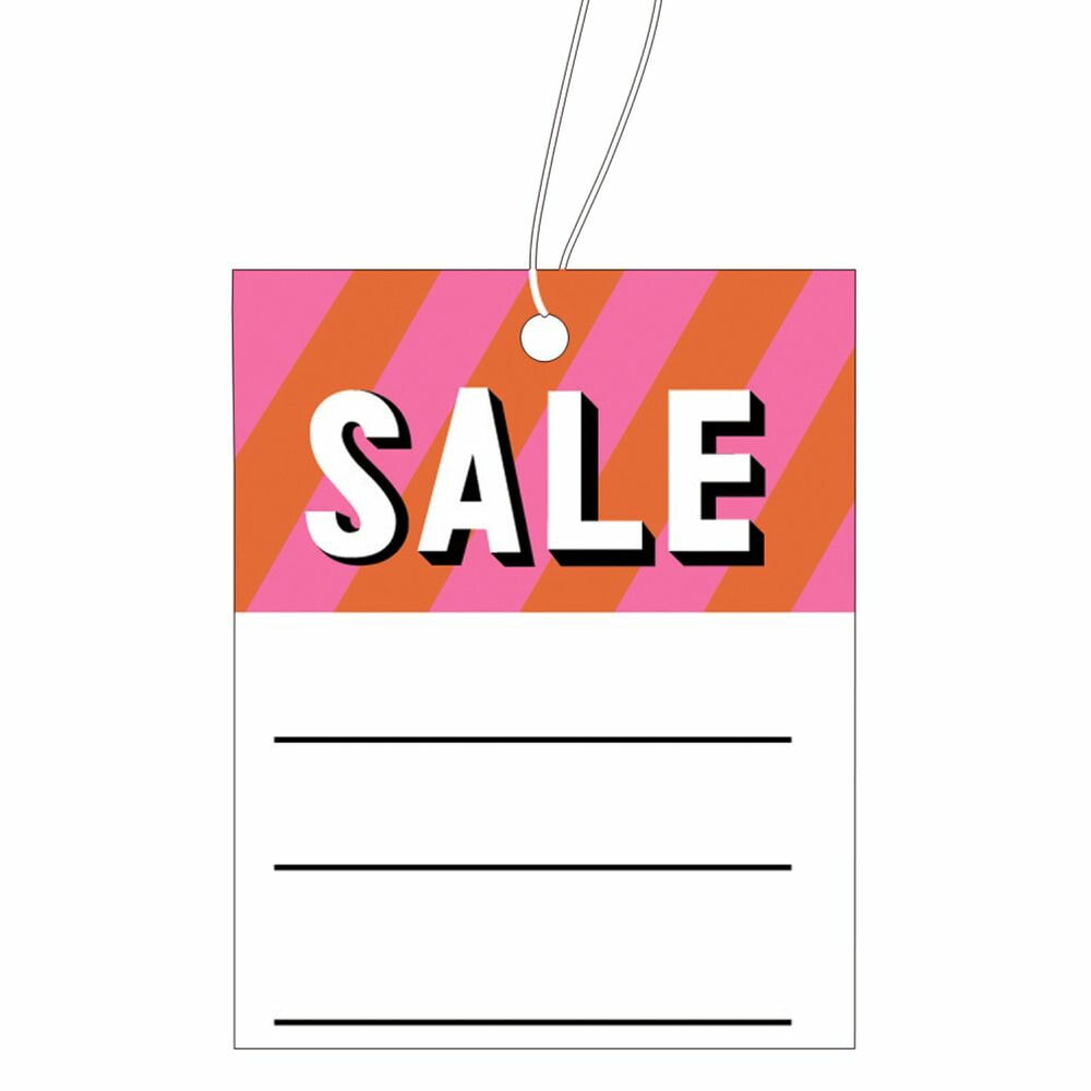 （まとめ買い）ササガワ 糸付き提札（値札） 四角型 桃 SALE 縦40mmx横32mm 500枚入 18-3330 [x3] 5,900円
