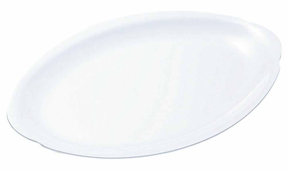 （まとめ買い）メラミン食器 白 小判皿プラタン型14インチ No.35白 [x3]