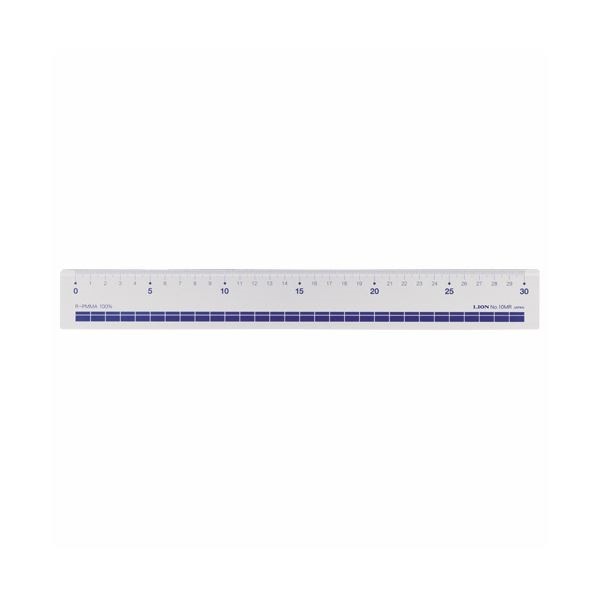 （まとめ）ライオン事務器 再生アクリル直線定規30cm No.10MR 1本[x10セット]