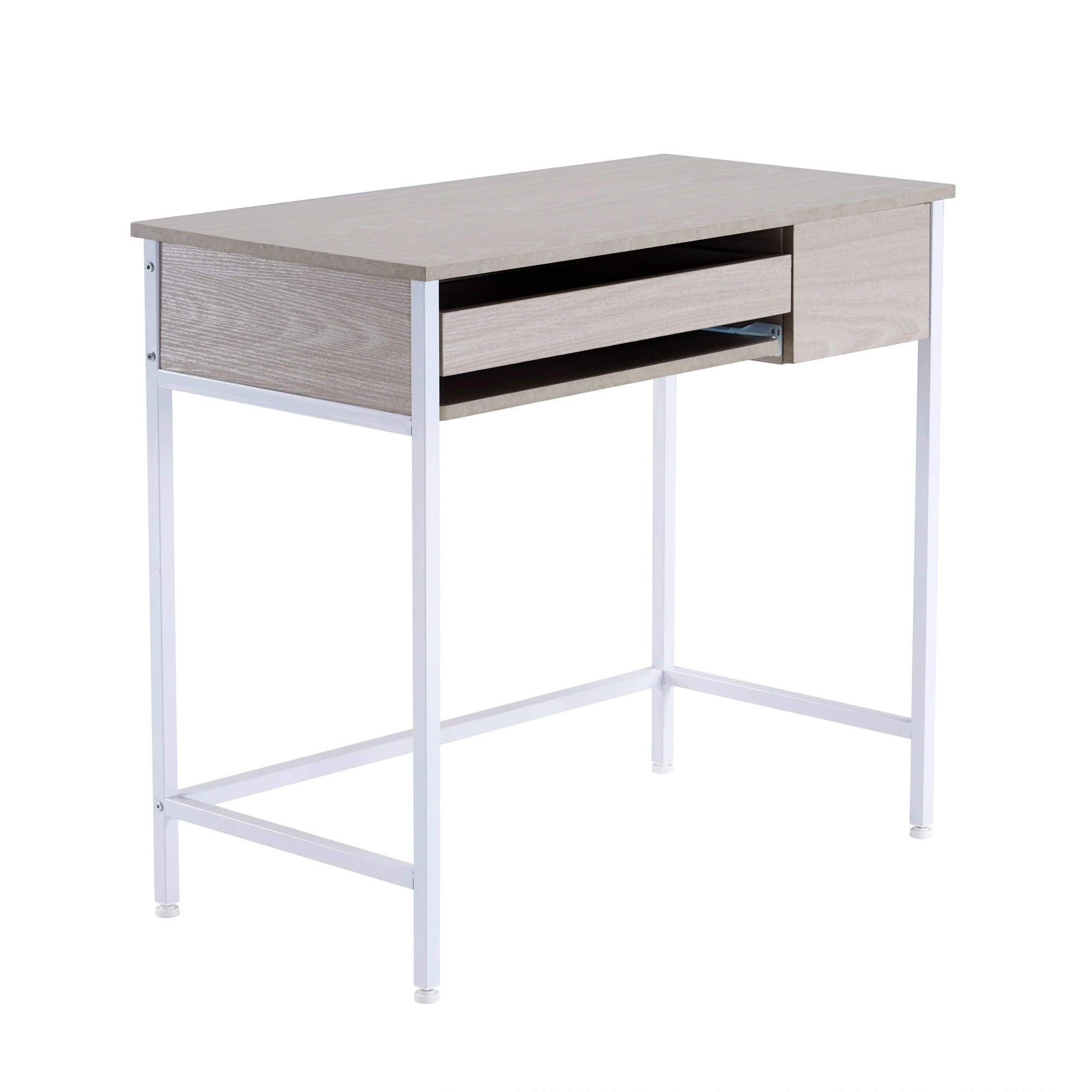 【国内発送&送·料·無·料】【新品登場】【木目調ホワイト】パソコンデスク 引き出し付き 収納台 机 大理石柄 pcデスク キーボード付 おしゃれ 学習机 ミシン台 勉強机 新作