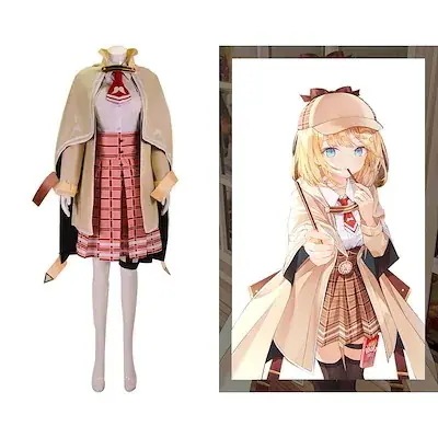 文化祭 コスチューム 衣装 コスプレ ワトソンアメリア Hololive Vtuber バーチャル スーツ ハロウィン 年新作入荷コスプレ