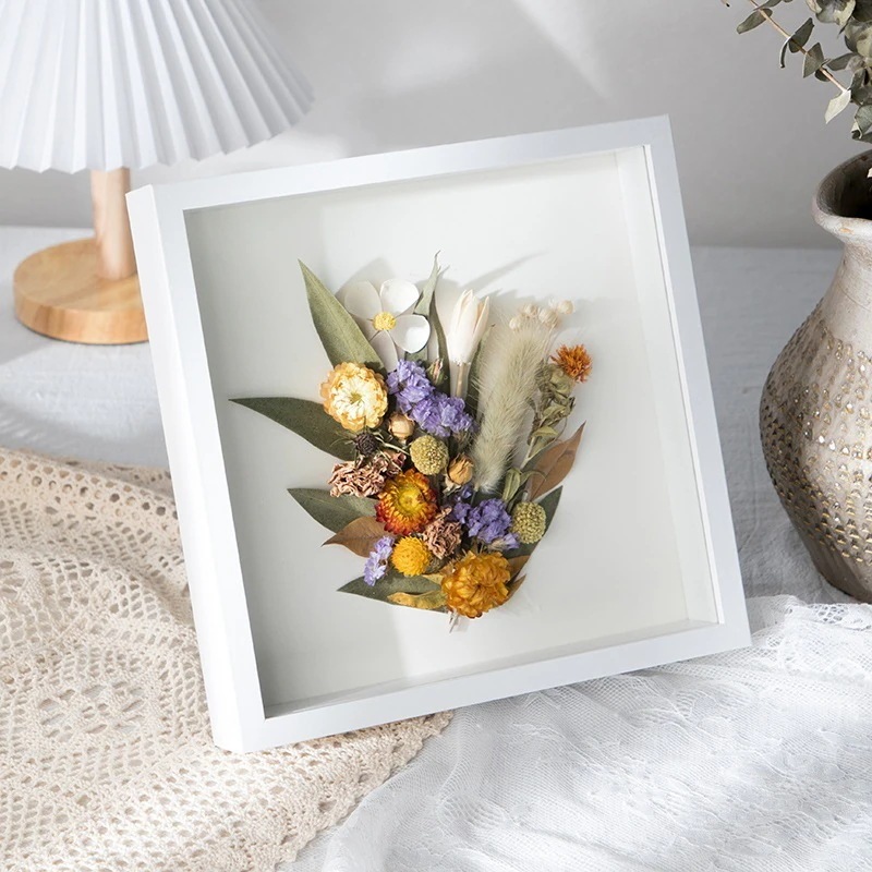 3次元中空クリエイティブ装飾品ドライフラワー標本フレーム卸売厚手木製ディスプレイフレーム カスタマイズされた中空木製フォトフレーム