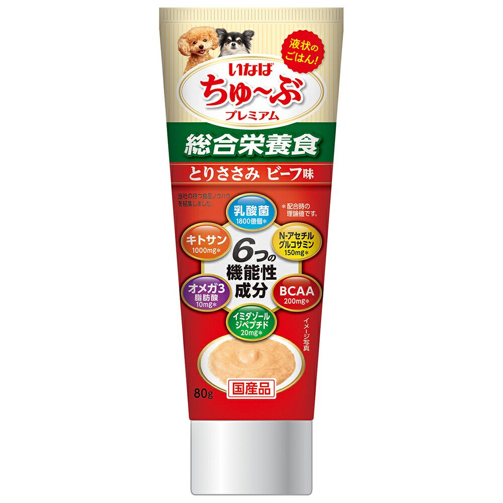 いなば　ちゅーぶプレミアム　とりささみ　ビーフ味　８０ｇX４８　ＣＲＣ45―08―20―55―00