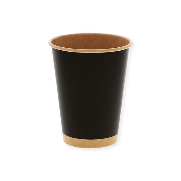 シモジマHEIKO ペーパーカップ アイス・ホット兼用 12オンス（440ml） 未晒ブラック 口径90mm #0045359431セット（1000個：50個×20パック）