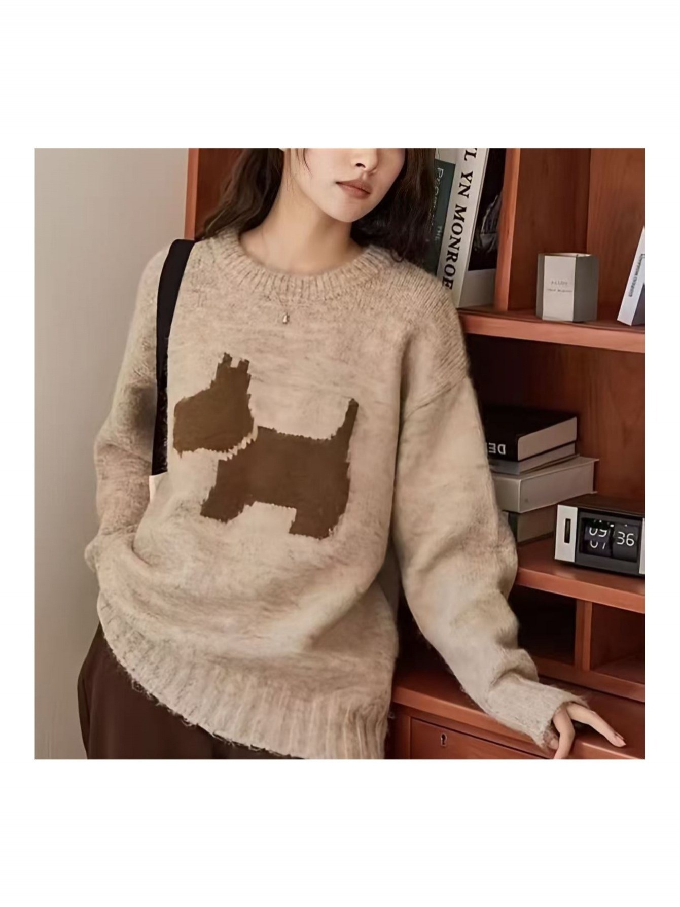 【2025年秋冬新作】韓国風ルーズセーター レディース ラウンドネック スプリットデザイン プルオーバー トレンドのリラックストップスミディアムストレッチ生地アシンメトリーなディテールアニマ