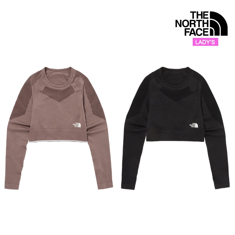 レディース モーション クロップド ロングスリーブ Tシャツ NM5MQ81 女性用 トップス ロンT カットソー 長袖 ストレッチ シームレス ヨガウェア 楽チン 柔らかさ