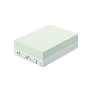 （まとめ）TANOSEE αエコカラーペーパーII A4 ライトグリーン 1冊（500枚） [x5]