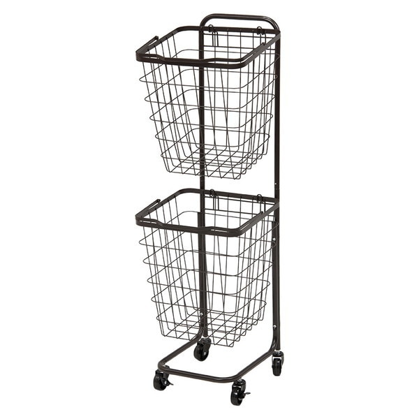 KR-3970DBR 2段ランドリーラック ダークブラウン メーカー直送 6,171円