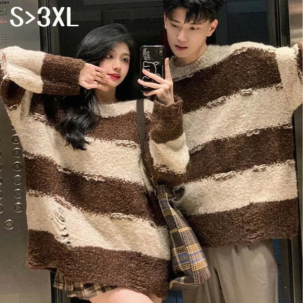 セーター ペアルック メンズ レディース 男女兼用 Merry Christmas お祝い プレゼント クリスマス セーター ニット ブラウン 秋冬 カップル 恋人 親友 友達 姉妹 韓国 おしゃれ