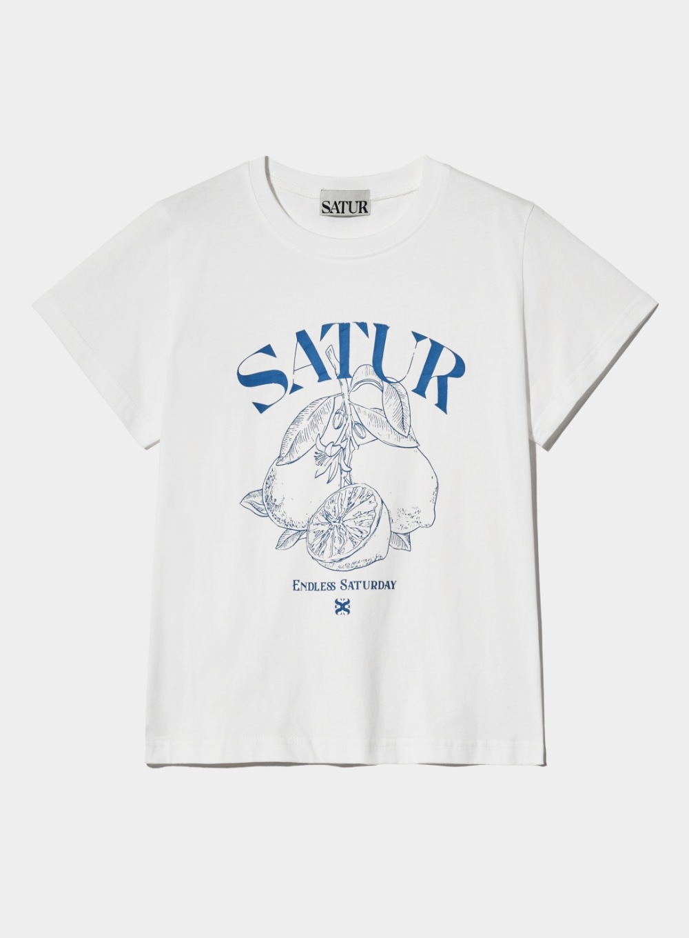 【SATUR】 (W) CAPRI CITRON DRAWING SUMMER GRAPHIC T-SHIRTS : LIGHT BLUE
