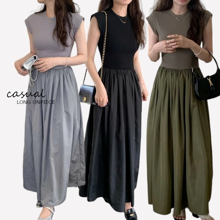 【新作】超人気 エレガント 生地 ワンピース 半袖 韓国ファッション 韓国風 シンプルワンピース ロングワンピース 春 夏 秋