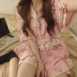 人気 パジャマ 上下セット 可愛 キティちゃん パジャマ 韓国ファッション 上下セット ルームウェア レディース