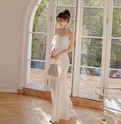 レディース スカート ドレス キャバドレス マキシ ボリューム袖 オフショルダー スリム 細身 マーメイド フォーマル チュール シフォン ウエストマーク ハイウエスト ヴィンテージ 大人可愛い