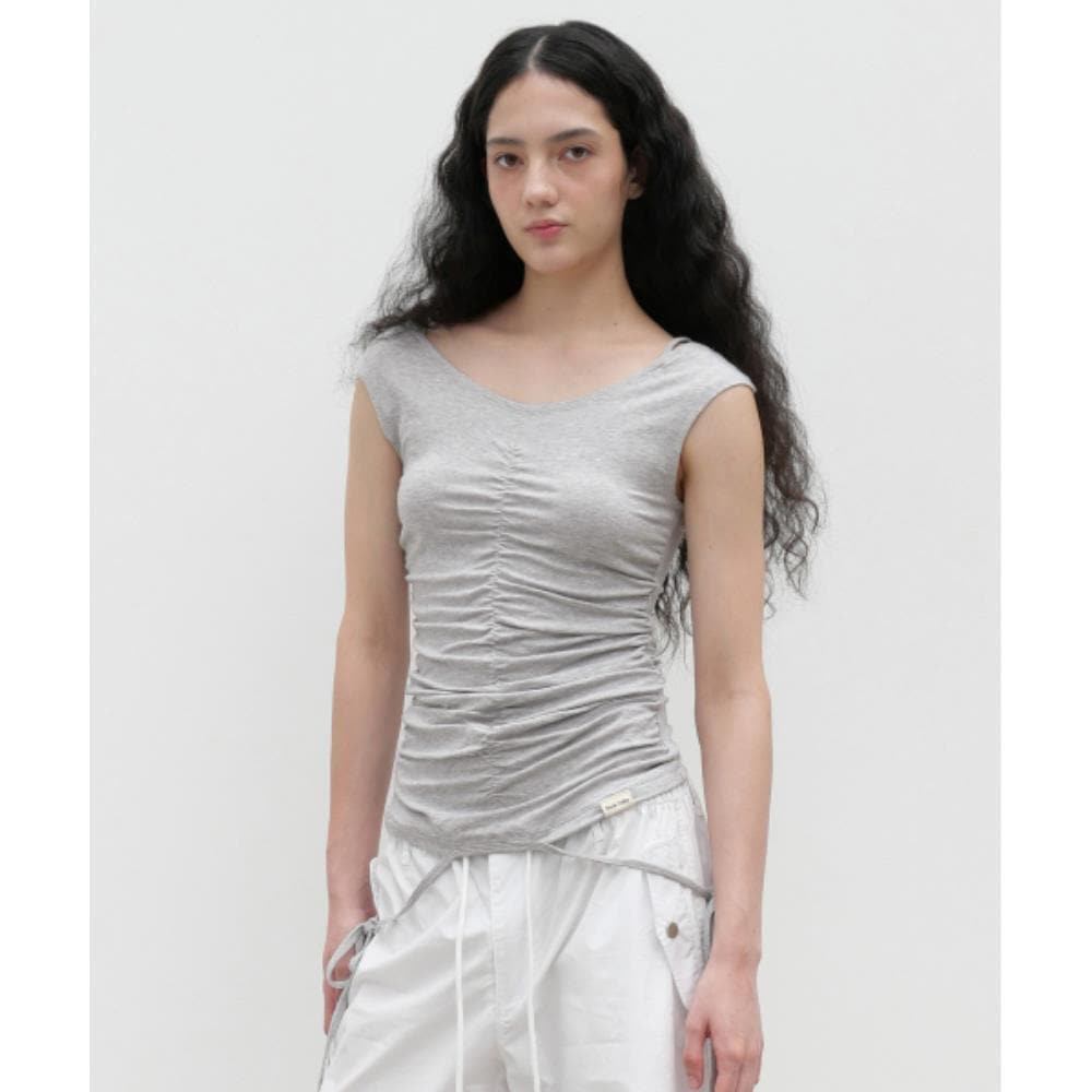 ROCKCAKE Shirring Draw Top Gray RC25TP22300GR