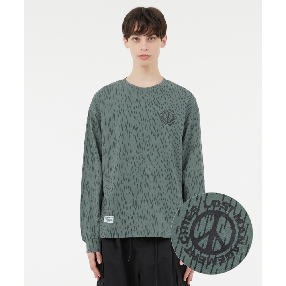 LMC RAINDROP CAMO LONG SLV TEE グレー カーキ