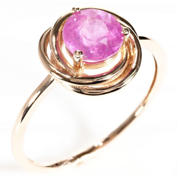 天然石 ピンク サファイア リング 指輪 刻印有 18金 PG 74