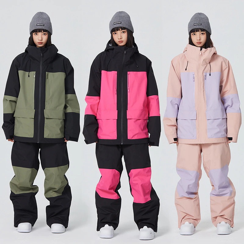 スノーボードウェア 上下セット セットアップ 切り替え 配色 ２点セット ジャケット アウター ロングパンツ ボトムス ズボン レディース メンズ スノボウェア スキーウェア 防水15000mm 男女 22,112円