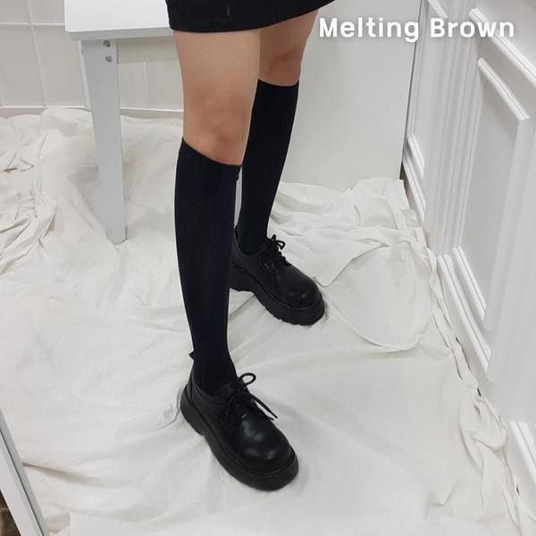 女性カジュアル厚底シューズ ラウンドトゥ ローファー 2color