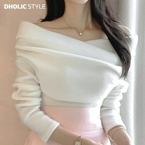 裏起毛クロスオフショルTシャツ・p448035